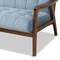 Baxton Studio Asta Mid-Century Blue Velvet Upholstered Walnut Finished Wood Sofa 160-9944 - alternate 5